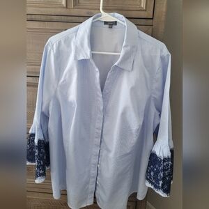 The Limited Express Stripe Long Sleeve Top, Size 2X